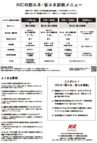 HICの節エネ・省エネ診断メニュー
